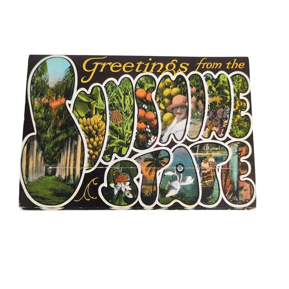 Florida Sunshine State 1920s Fold-Out Postcards Mint‎ Condition Unused Oranges+